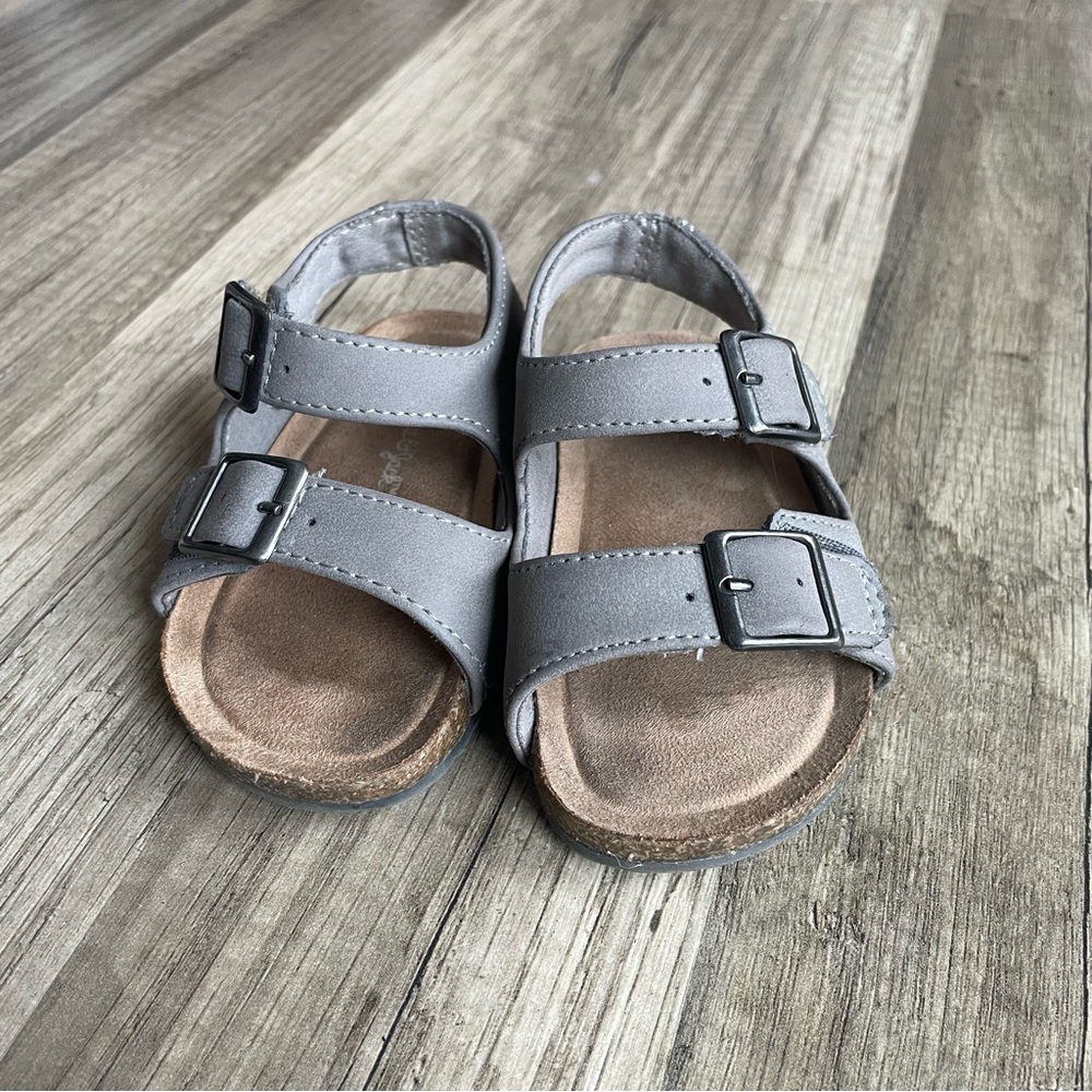 Cat & Jack Gray Sandals with Adjustable Straps